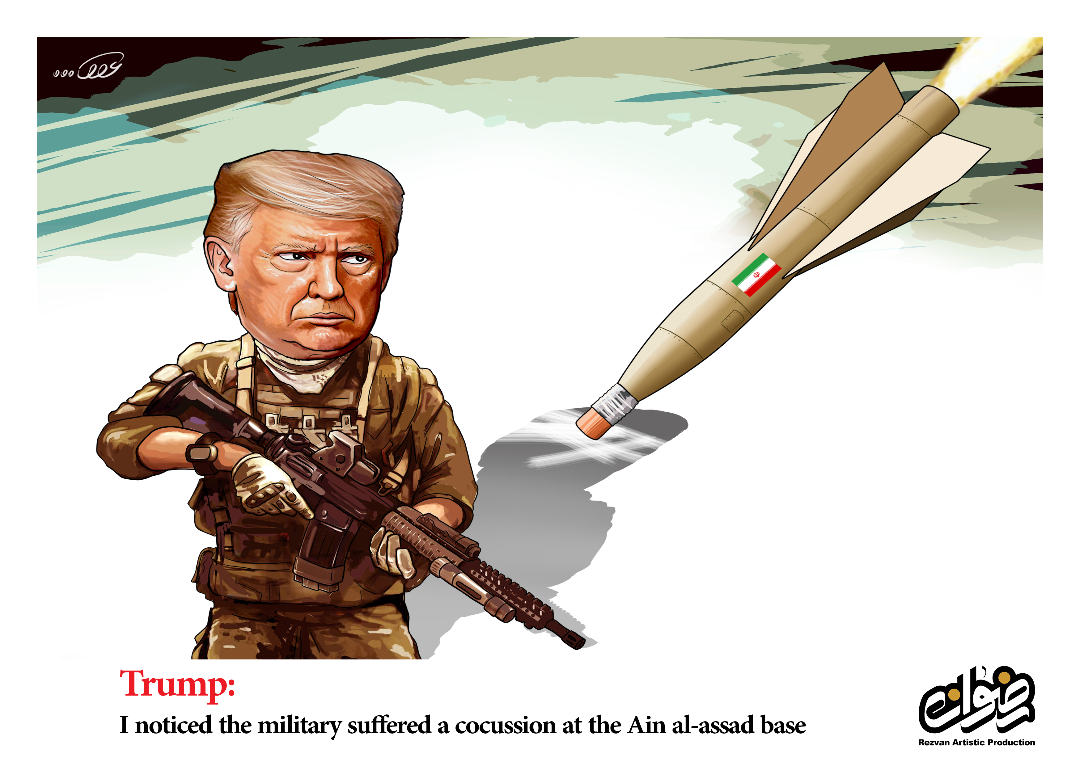 Trump: I noticed the military suffered a cocussion at the Ain al-assad base