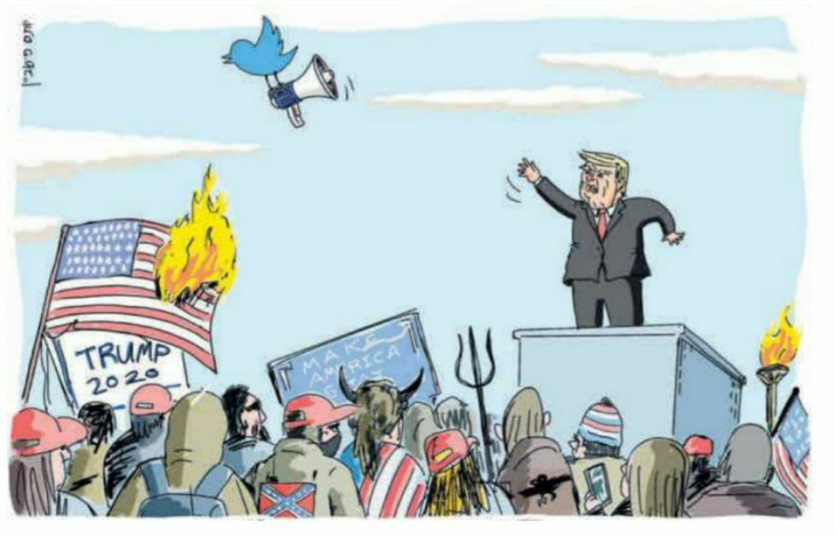 كاريكاتير / ترامب بىون توييتر