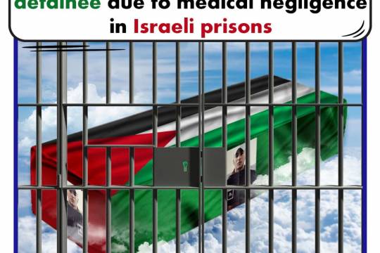 Martyrdom of a Palestinian detainee due to medical negligence in Israeli prisons
