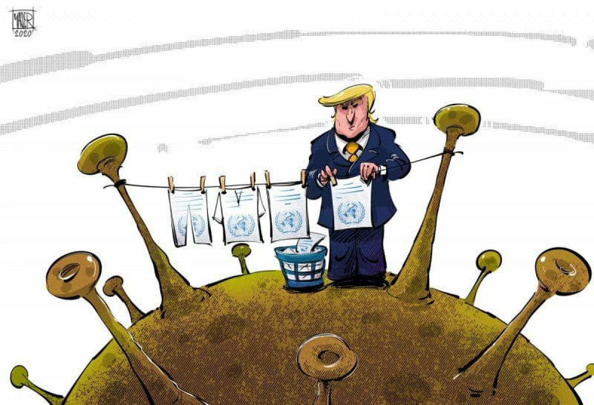 كاريكاتير /  ترامب و منظمة الصحة العالمية