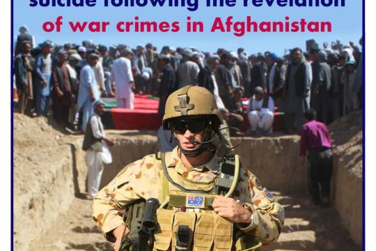 Nine Australian soldiers commit suicide following the revelation of war crimes in Afghanistan