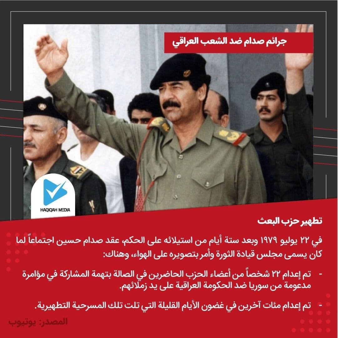 جرائم صدام ضد الشعب العراقي  / تطهیر حزب البعث