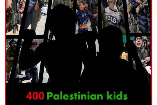 400 Palestinian kids detained by Israel in 2020