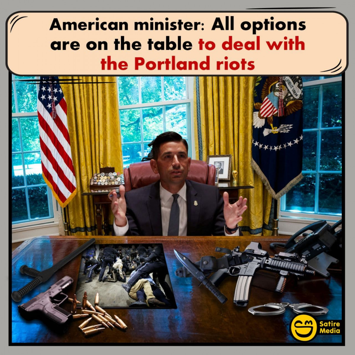American minister: All options are on the table to deal with the Portland riots