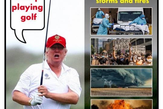 Trump playing golf