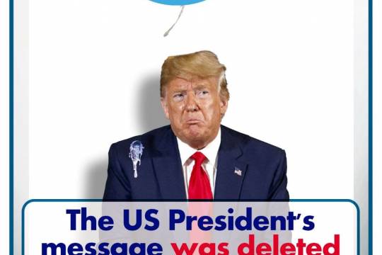 The US President's message was deleted on Twitter
