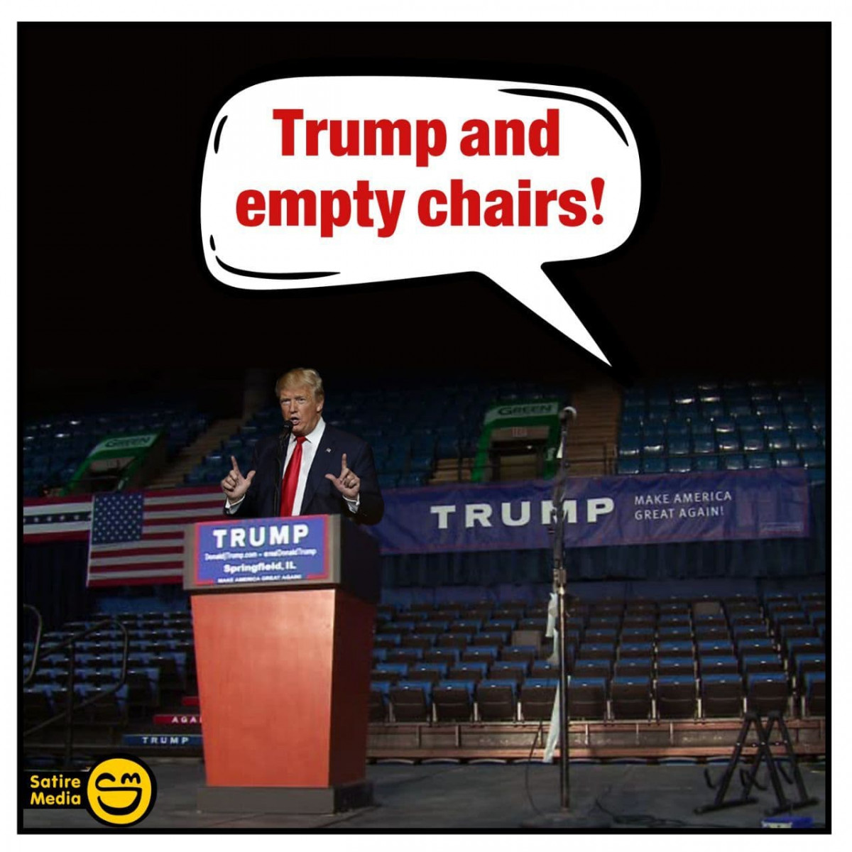 Trump and empty chairs