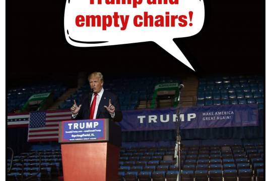 Trump and empty chairs