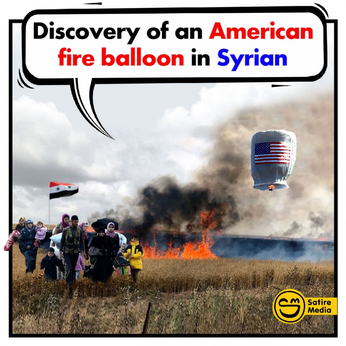 Discovery of an American fire balloon in Syrian farms