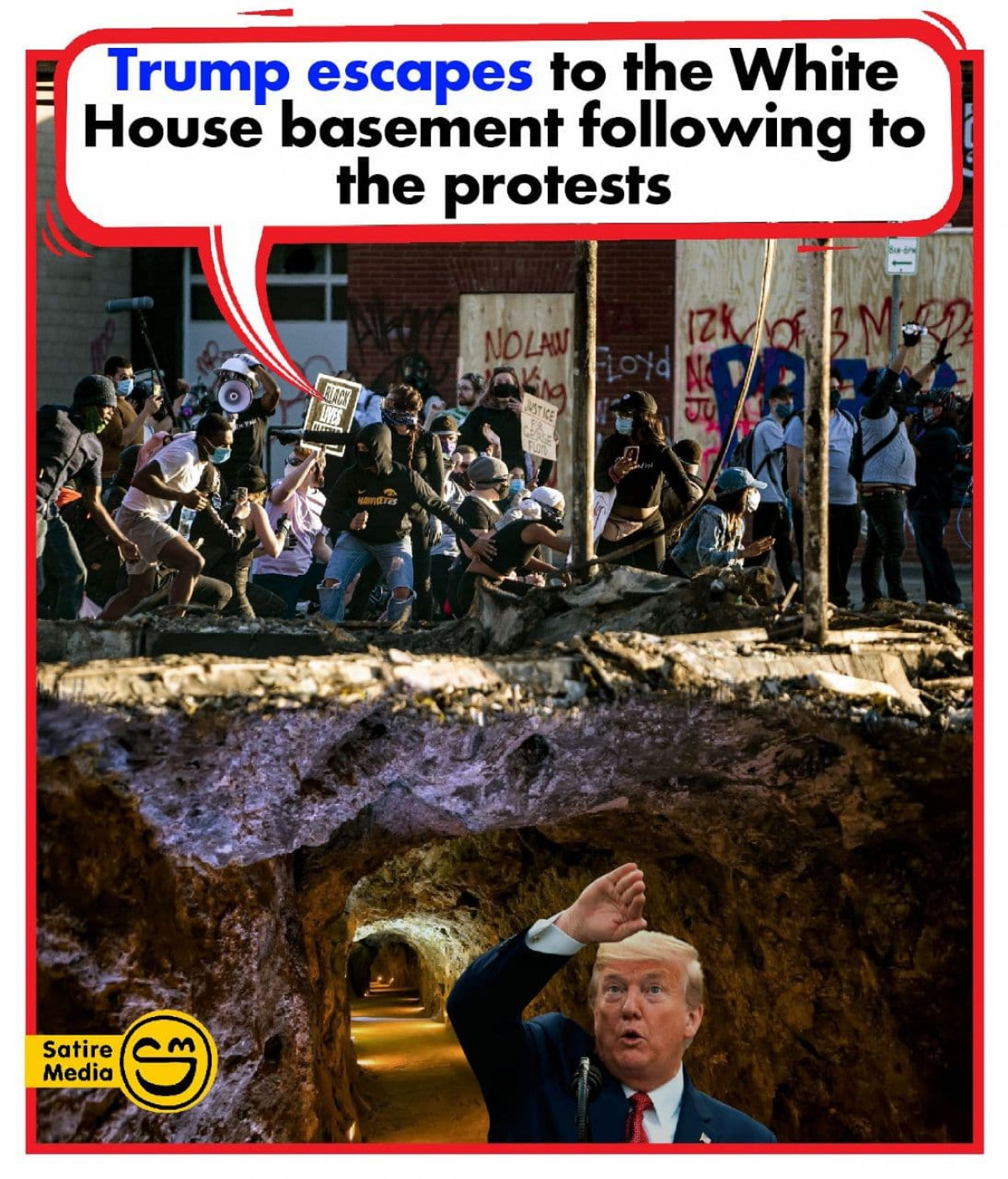 Trump escapes to the White House basement following to the protests