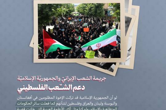جريمة الشعب الإيرانيّ والجمهوريّة الإسلاميّة ، دعم الشّعب الفلسطيني