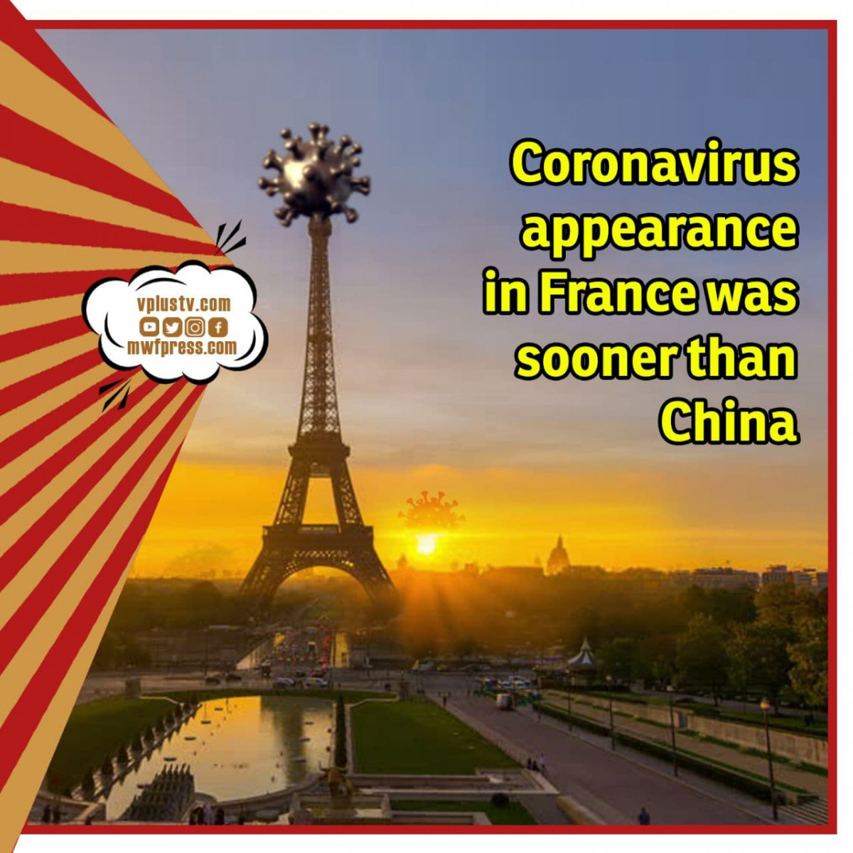 Coronavirus appearance in France was sooner than China