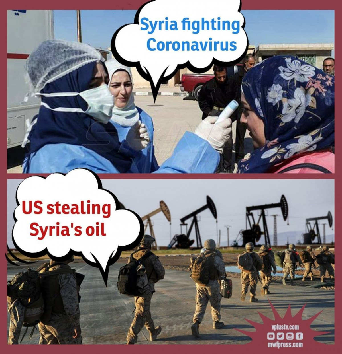 US stealing Syria's oil  Syria fighting Coronavirus