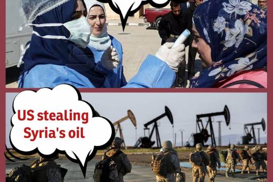 US stealing Syria's oil  Syria fighting Coronavirus