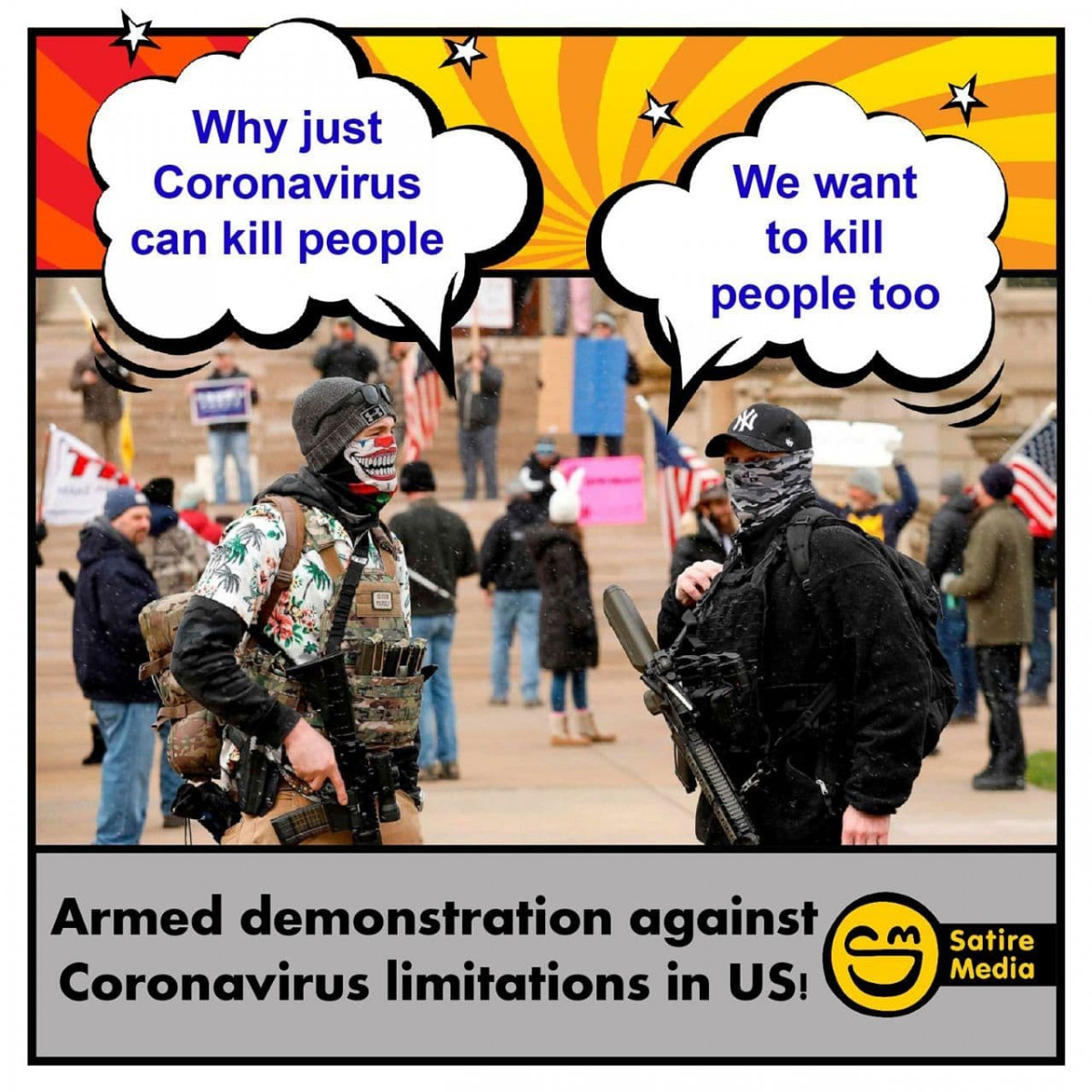 Armed demonstration against Coronavirus limitations in US