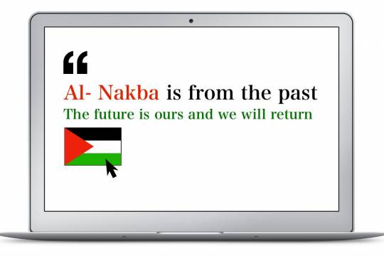 Al-Nakba is from the past the future is ours and we will return