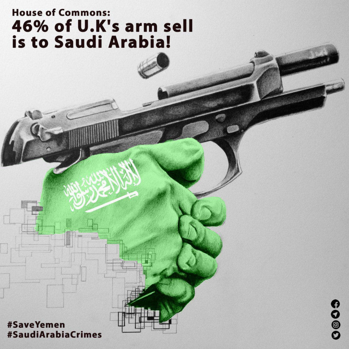 46%of U.K's arm sell is to saudi arabia
