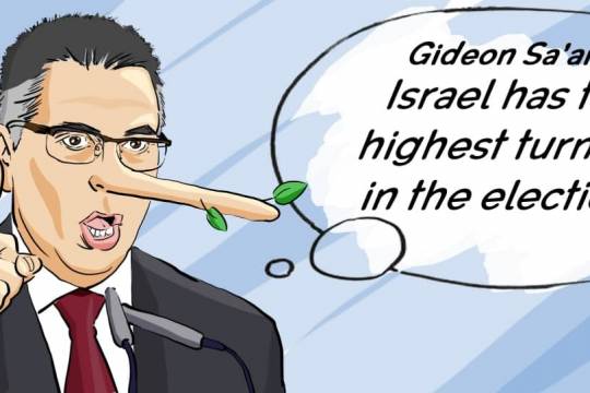 Gideon Sa'ar: Israel has the highest turnout in the elections
