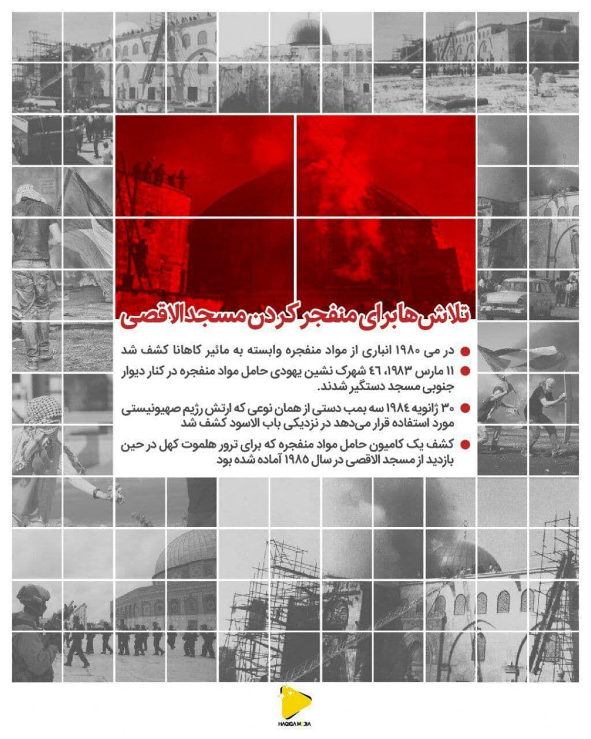 پوستر : تلاش ها برای منفجر کردن مسجد الاقصی