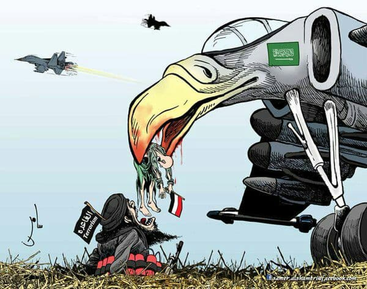كاريكاتير / أهداف طيران آل سعود في اليمن