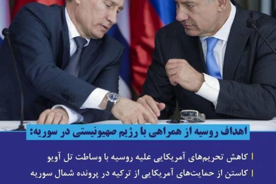 پوستر : اهداف روسیه از همراهی با رژیم صهیونیستی در سوریه