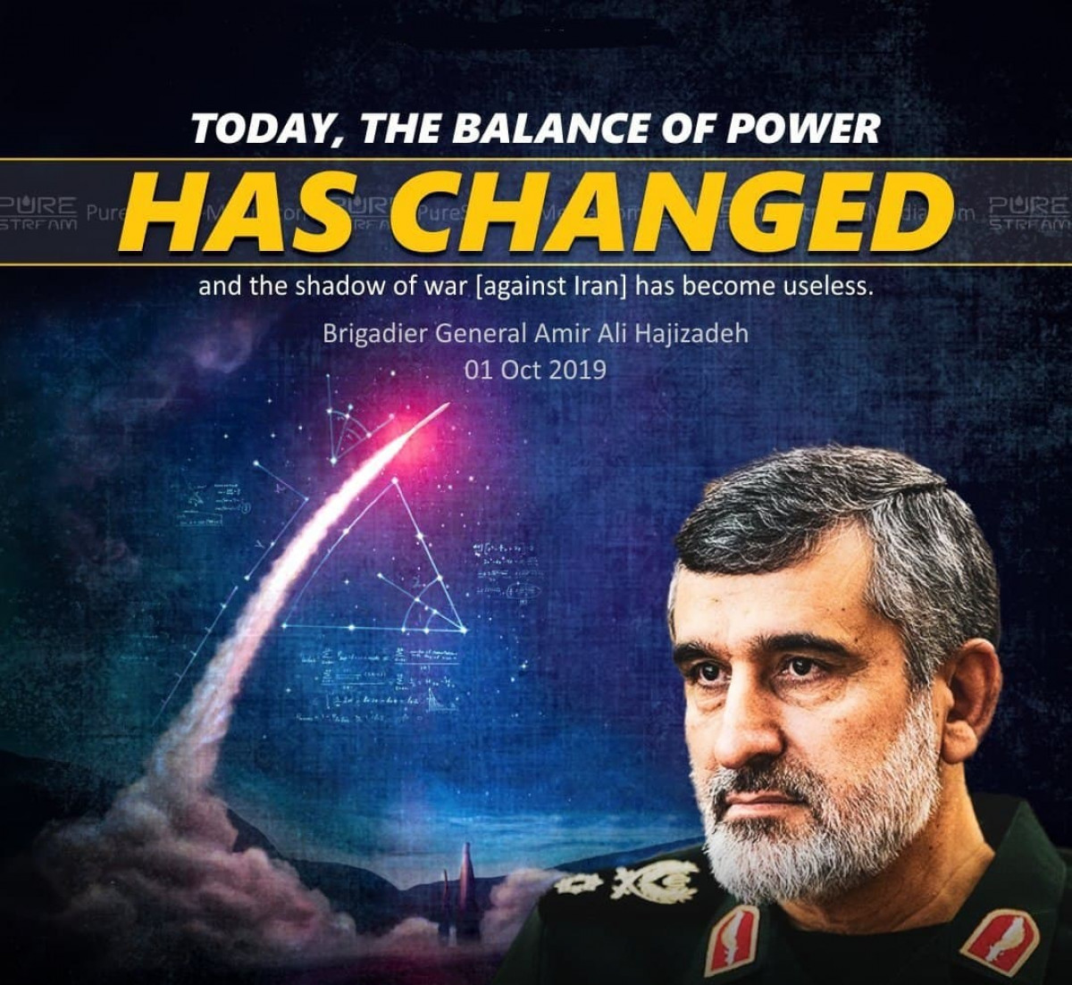Today the balance of power HAS CHANGED and the shadow of war [against Iran] has become useless