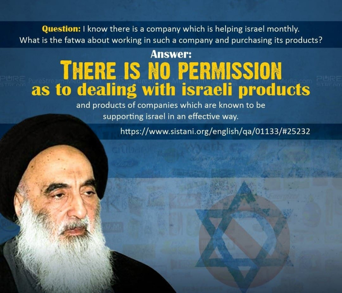There is no permission as to dealing with Israeli products
