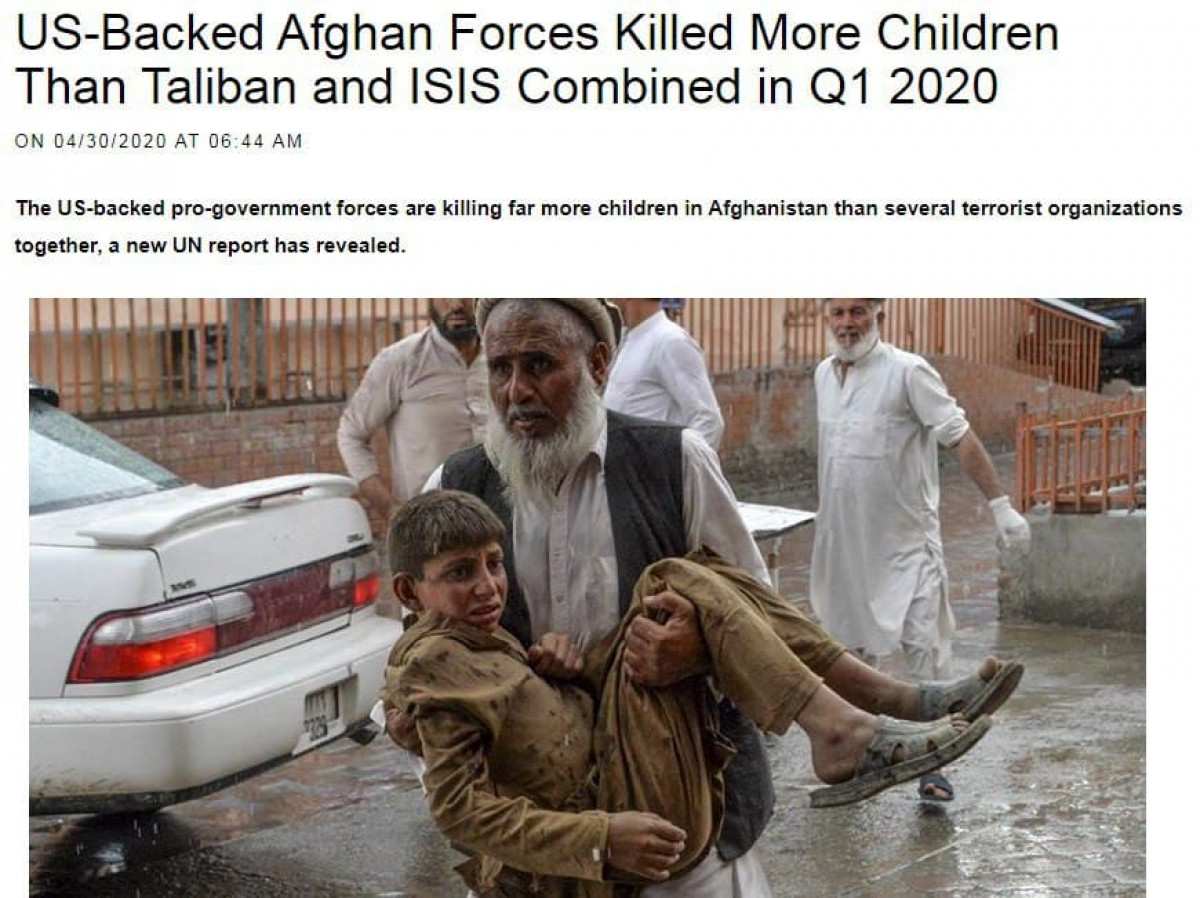 US-Backed Afghan Forces killed more children than Taliban and ISIS combined