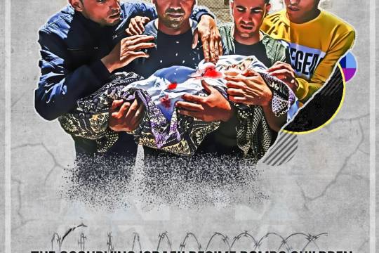 THE OCCUPYING ISRAEL REGIME BOMBS CHILDREN
