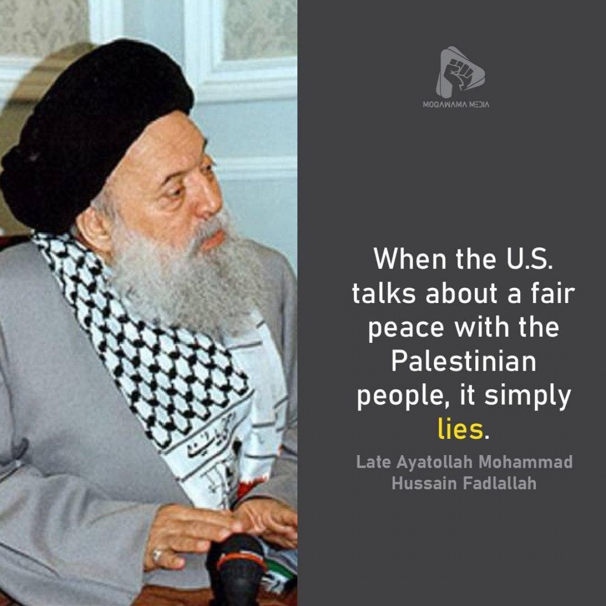 When the U.S. talks about a fair peace with the Palestinian people, it simply lies.