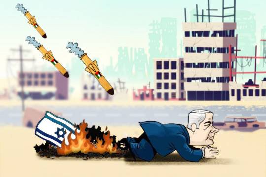 كاريكاتير / صواريخ المقاومة تزلزل أركان إسرائيل
