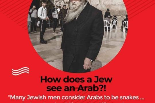 How does a Jew see an Arab?!