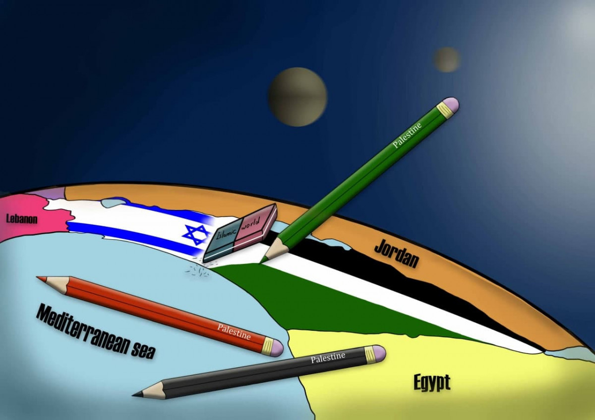 كاريكاتير / مسح إسرائيل عن الخارطة المنطقة