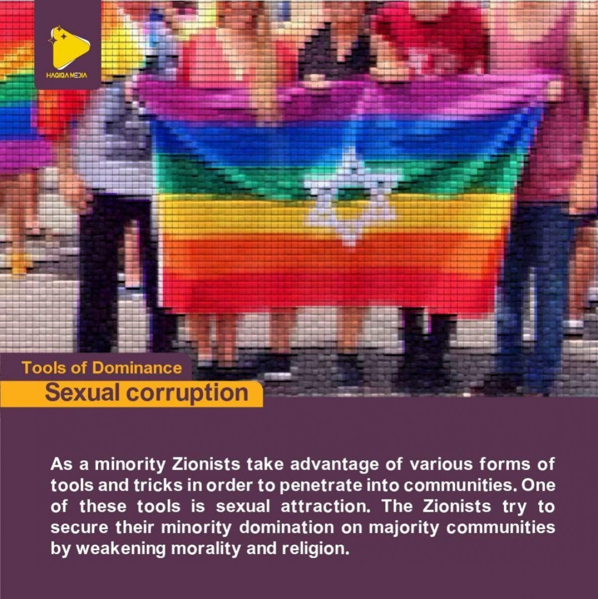 Collection of posters: Zionist Tools: Sexual corruption 3