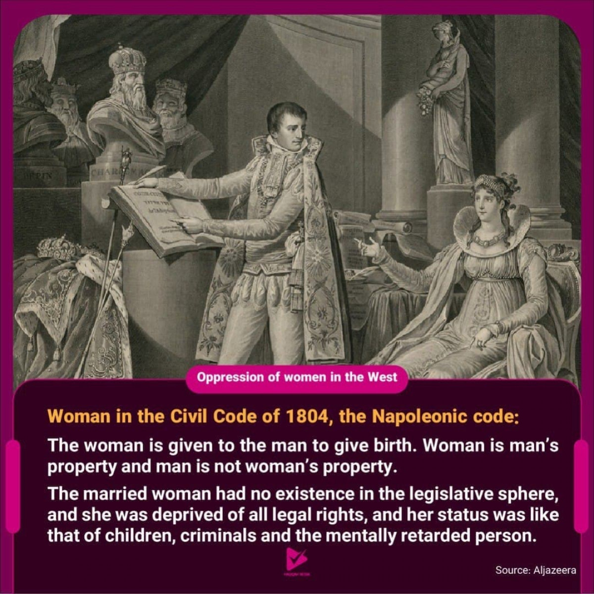 Woman in the Civil Code of 1804, the Napoleonic code