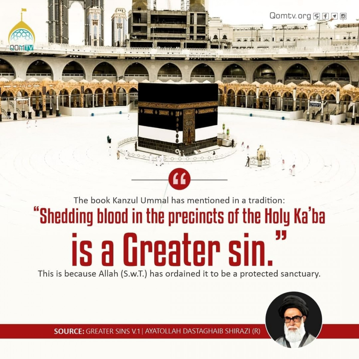 Shedding blood in the precincts of the Holy Ka’ba is a Greater sin