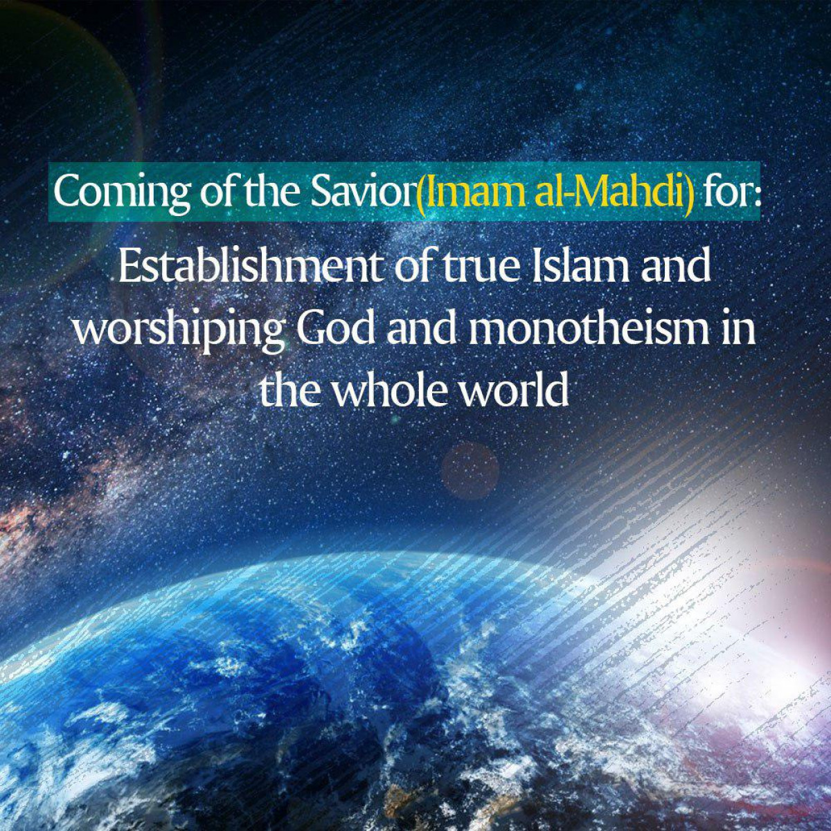 Coming of the Savior (Imam al-Mahdi) for 3