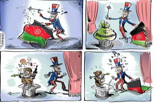 كاريكاتير /  تريليون دولار للعملية العسكرية في أفغانستان ذهبت هباء