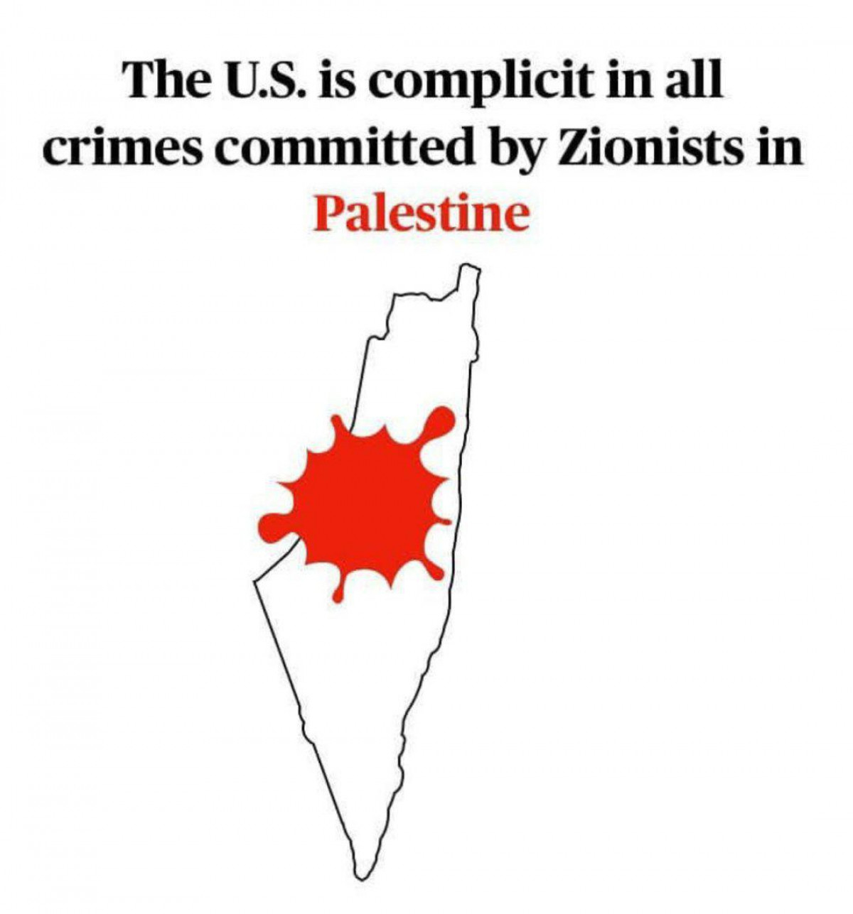 Collection of posters: The U.S. is complicit in all crimes committed by Zionists in Palestine