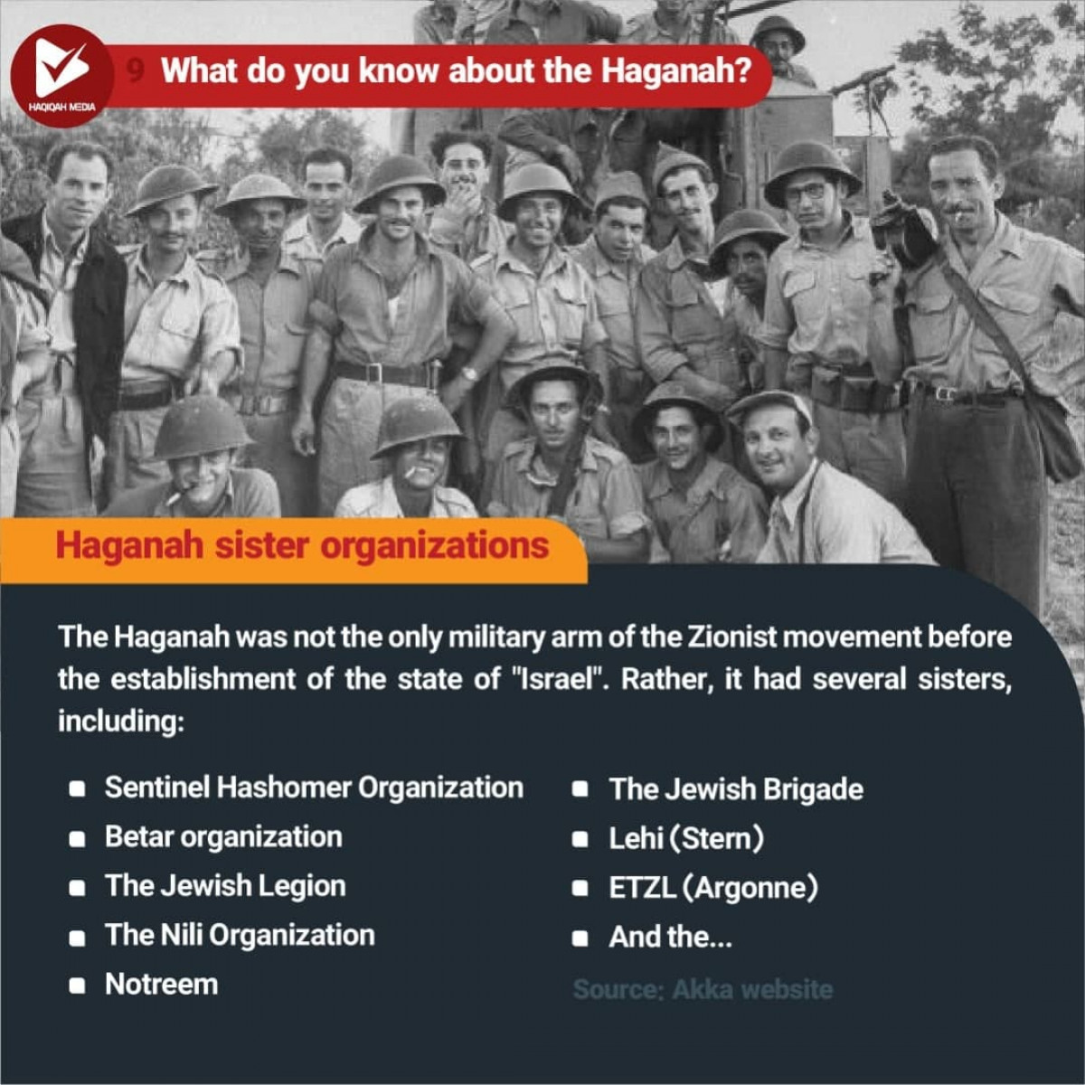 What do you know about the Haganah? 9