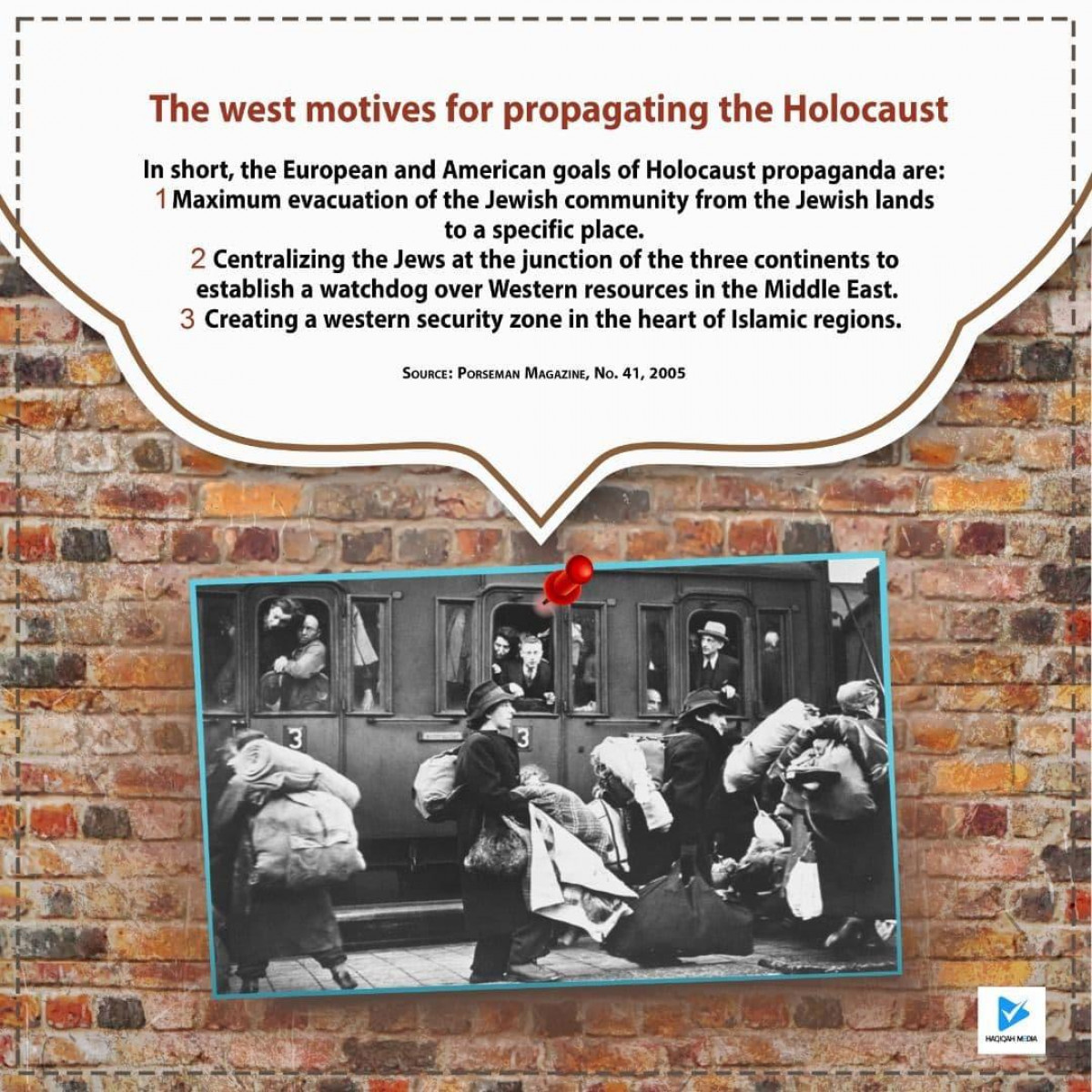 The west motives for propagating the Holocaust: