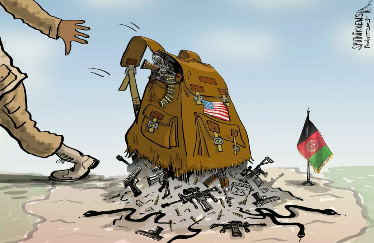 كاريكاتير / العواقب المحتملة لانسحاب القوات العسكرية من أفغانستان