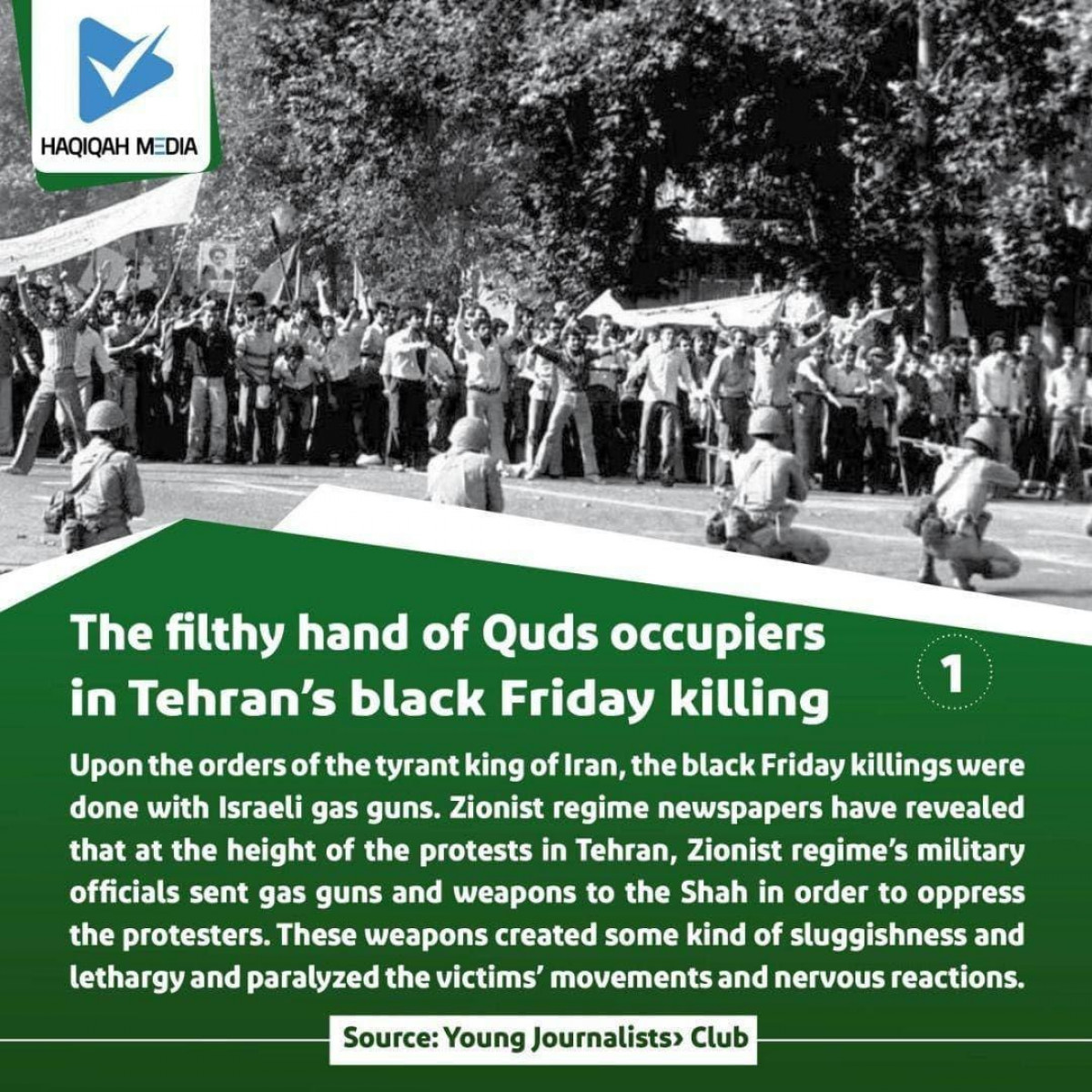The filthy hand of Quds occupiers in Tehran's black Friday killing