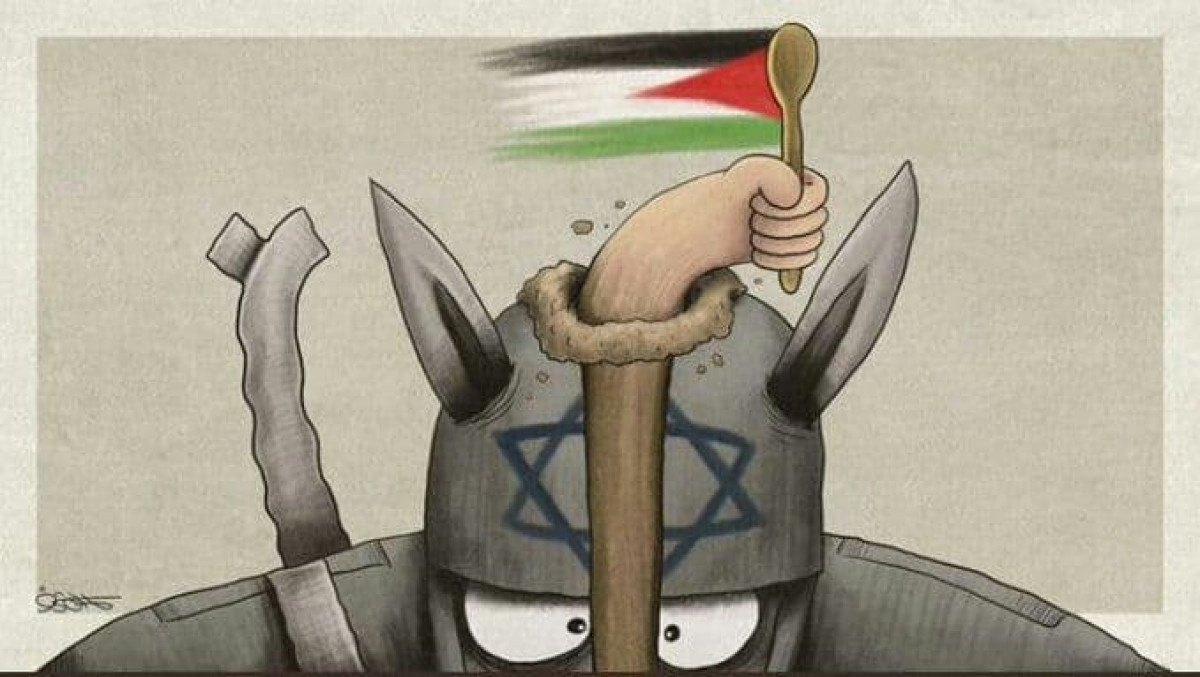 كاريكاتير / راية نصر فلسطين ترفرف من نفق الحرية