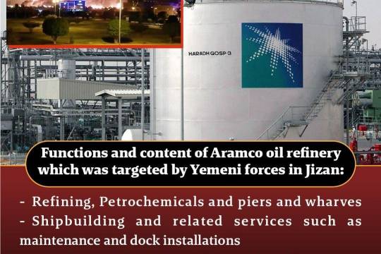 Functions and content of Aramco oil refinery which was targeted by Yemeni forces in Jazan: