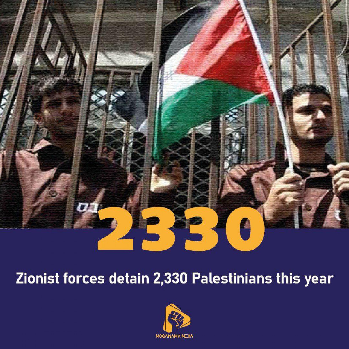 Zionist forces detain 2,330 Palestinians this year