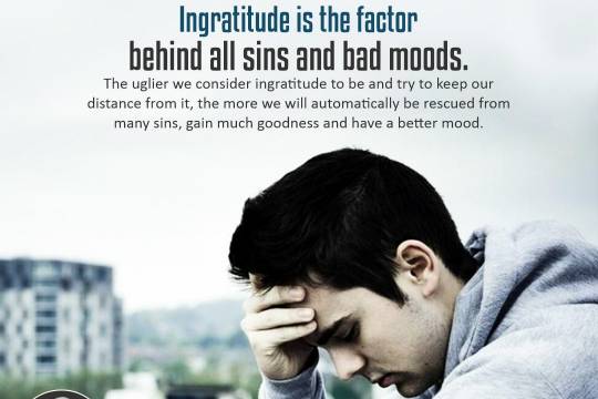 Ingratitude is the factor behind all sins and bad moods