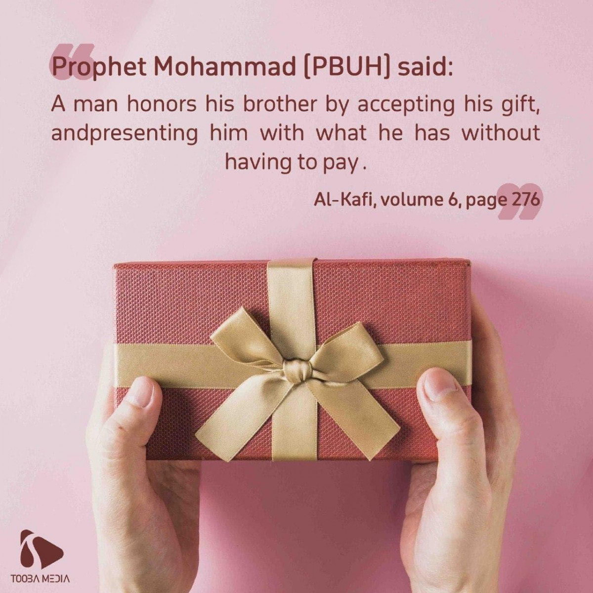 A man honors his brother by accepting his gift, and presenting him with what he has without having to pay