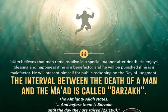 Islam believes that man remains alive in a special manner after death