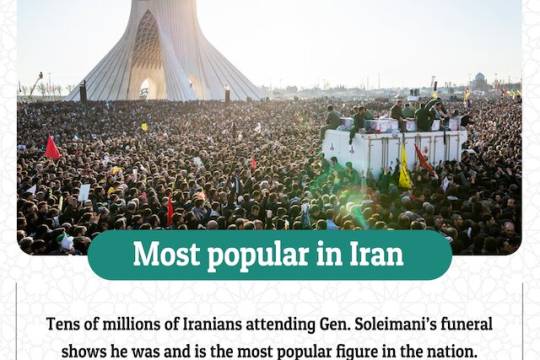 Tens of millions of Iranians attending Gen. Soleimani’s funeral shows he was and is the most popular figure in the nation